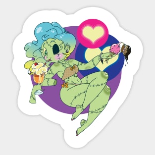 Thirsty Zombie Babe Sticker